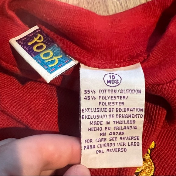 Vintage 90s Pooh Winnie The Pooh Waffle Knit One Piece Henley T Shirt 18 Months - Picture 5 of 6